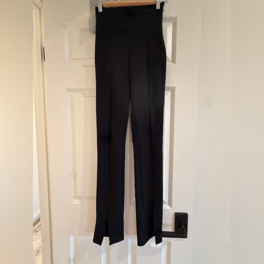 Black Front Split Pants - image 5